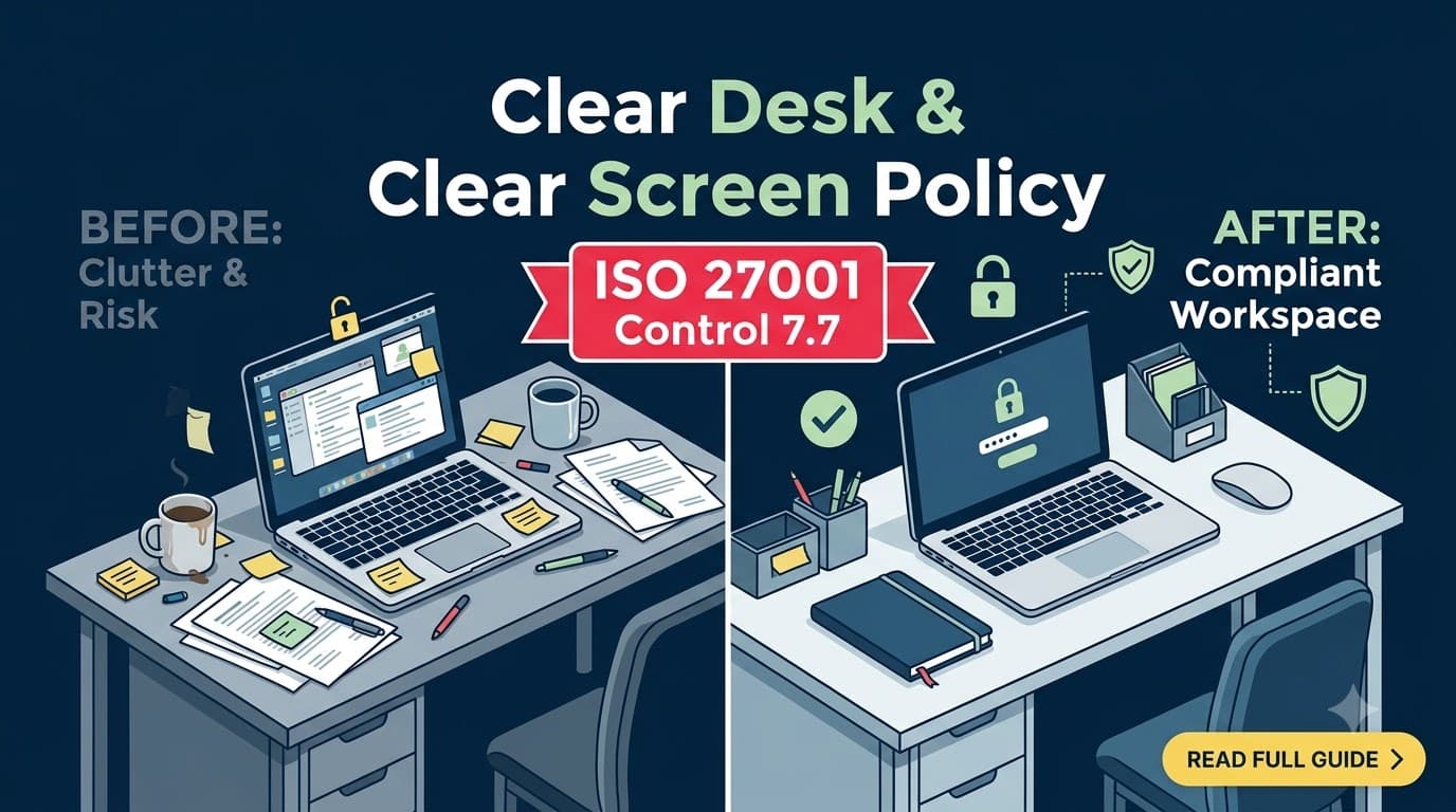 Clear Desk and Clear Screen Policy: ISO 27001 Control 7.7