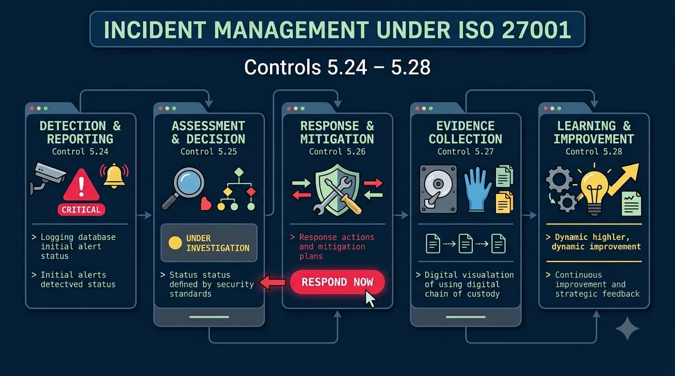 Incident Management Under ISO 27001: Controls 5.24–5.28