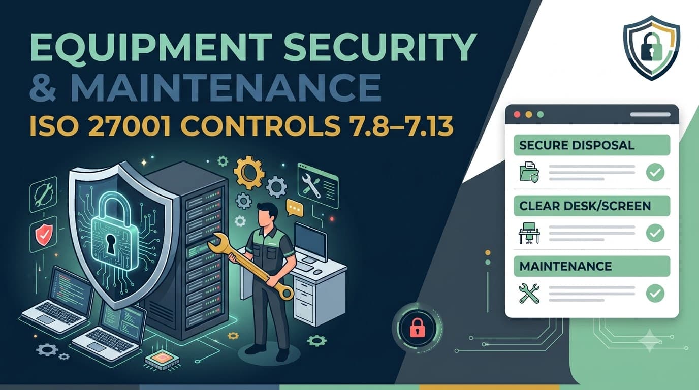 Equipment Security and Maintenance: ISO 27001 Controls 7.8–7.13