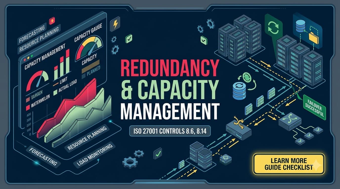 Redundancy and Capacity Management: ISO 27001 Controls 8.6, 8.14