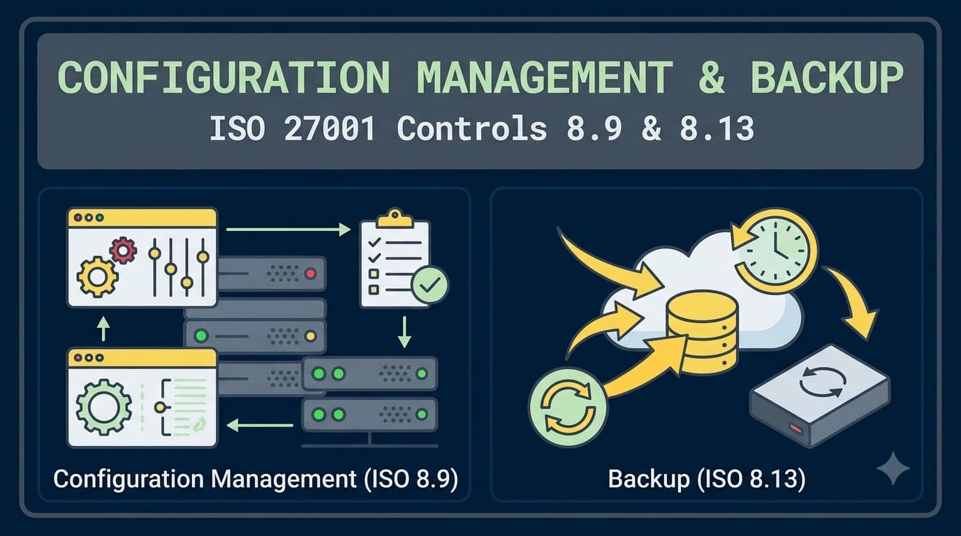 Configuration Management and Backup: ISO 27001 Controls 8.9, 8.13