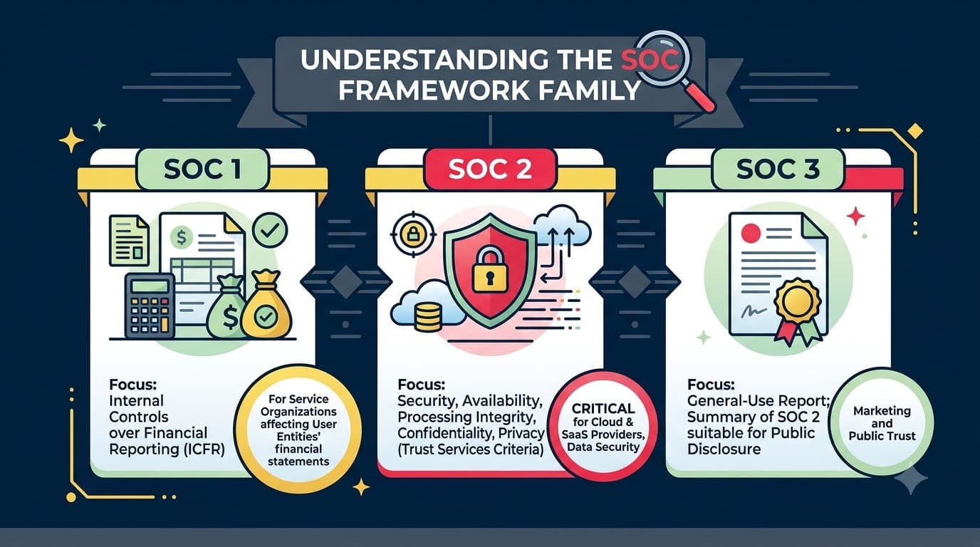 SOC 2 vs SOC 1 vs SOC 3: Understanding the SOC Framework Family